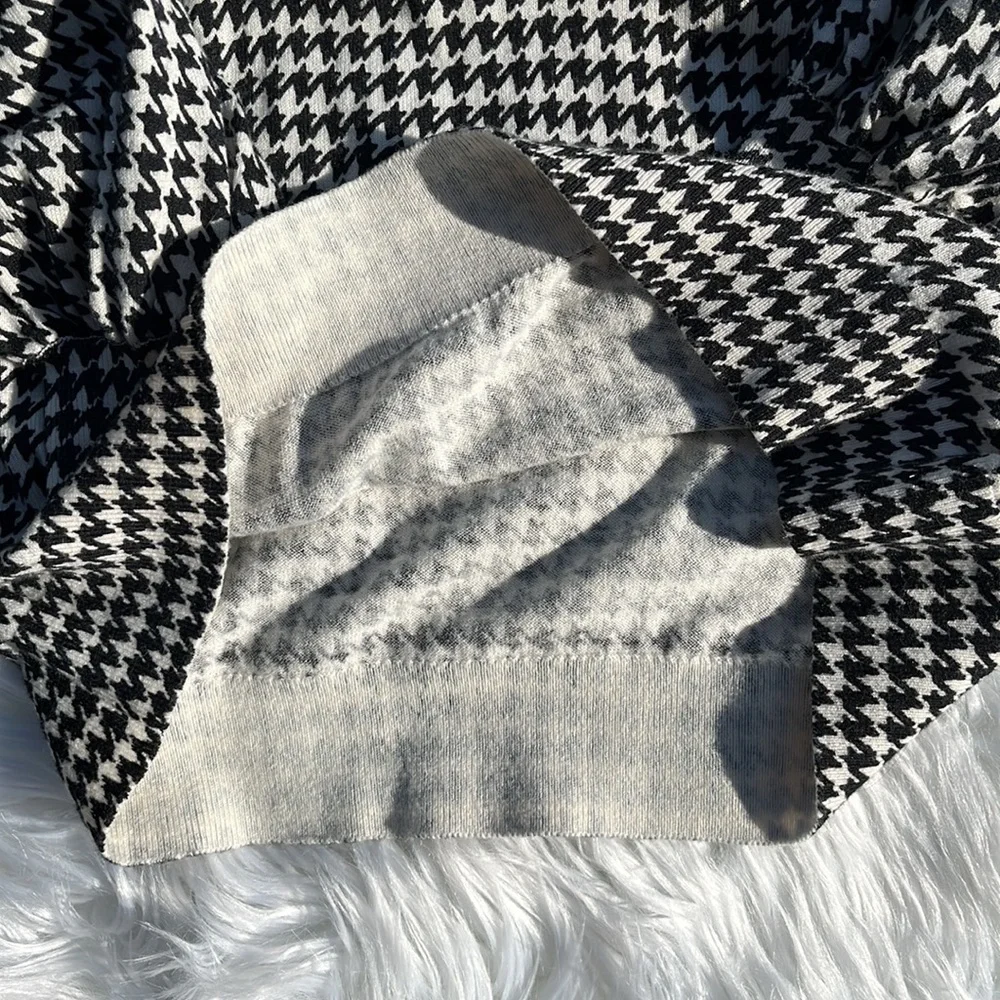 Ralph Lauren Houndstooth Sweater LRL Black White Fine Knit Blouse Women's XS NWT - Picture 6 of 11